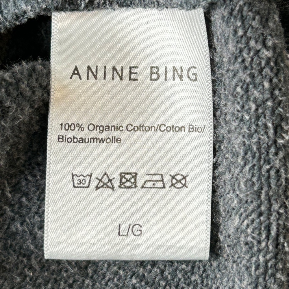 Anine Bing Ramona University Sweatshirt Los Angeles Washed Black Large - Picture 8 of 9